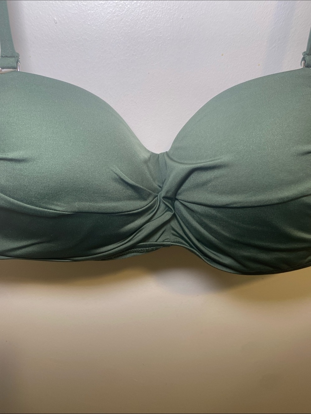 Kona Sol Olive Green Bandeau Bikini Top with Removable Straps - Picture 2 of 4